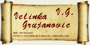 Velinka Grujanović vizit kartica